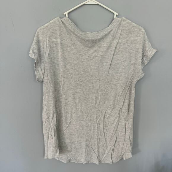 H by Bordeaux Light Heather Gray Open Sleeve Top Women's Size Small Crewneck - Picture 6 of 6